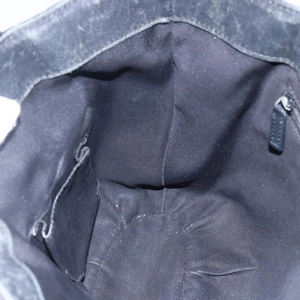 GUCCI GG Canvas Abbey Tote Bag Black Gold 211983 Auth gh1315 - Picture 12 of 16